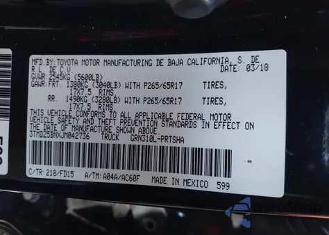 2018 Toyota Tacoma Trd Sport z USA, uszkodzony, nr VIN 3TMDZ5BNXJM042736